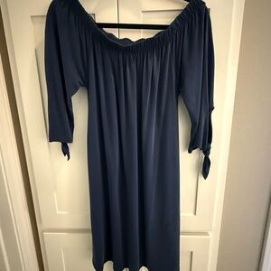 Elegant Blue Off-Shoulder Dress